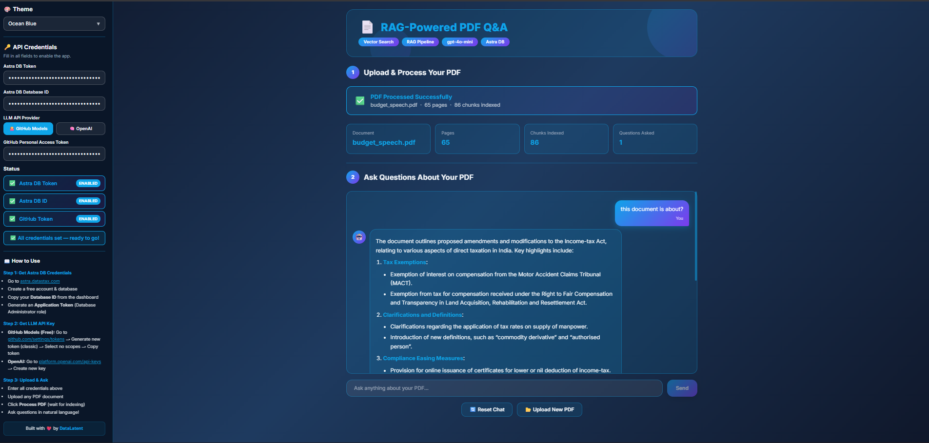 RAG-Powered PDF Q&A Tool - Upload PDFs and ask questions using AI